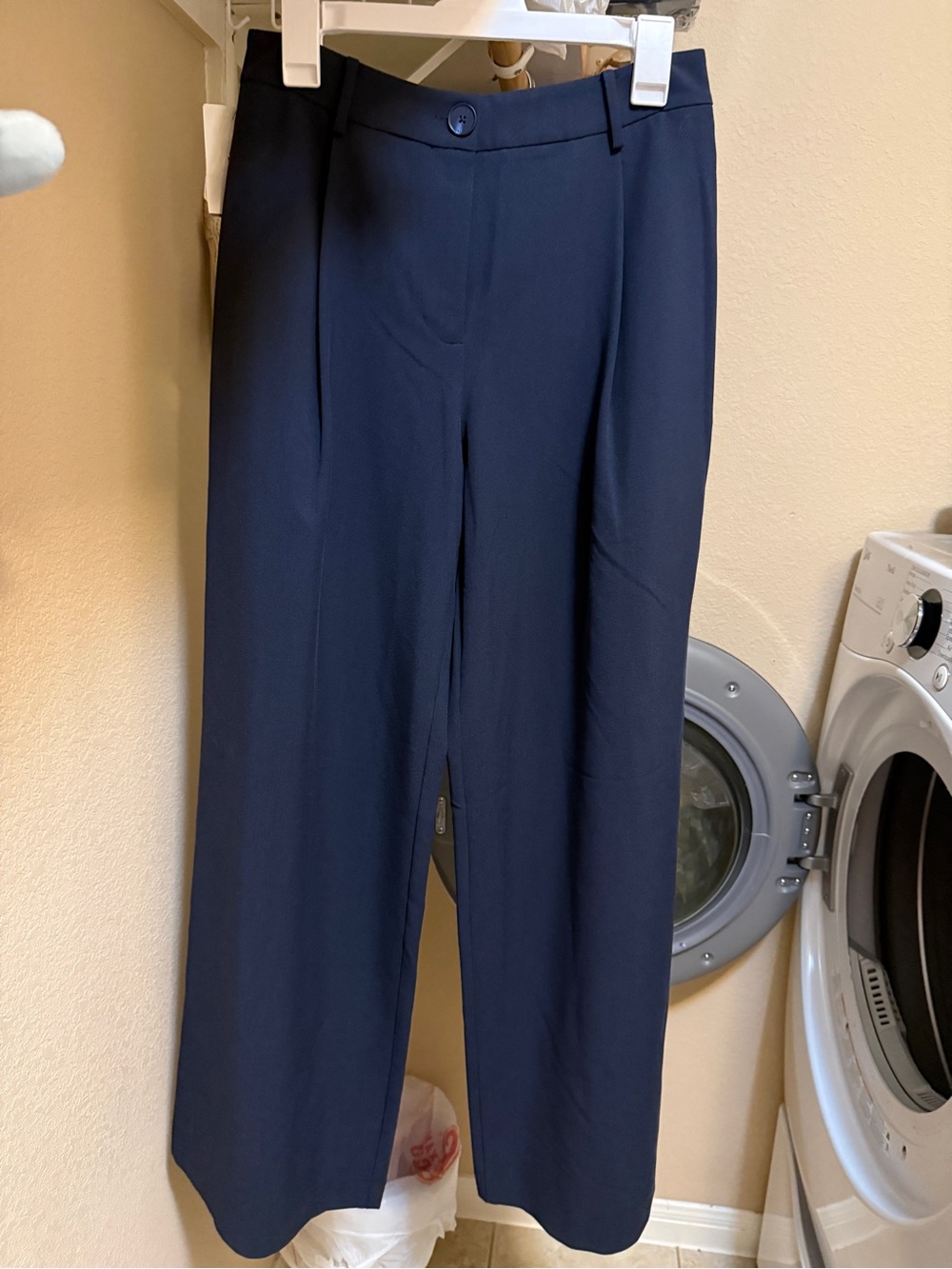 Drew Pleated Wide Leg Trouser - Midnight Navy